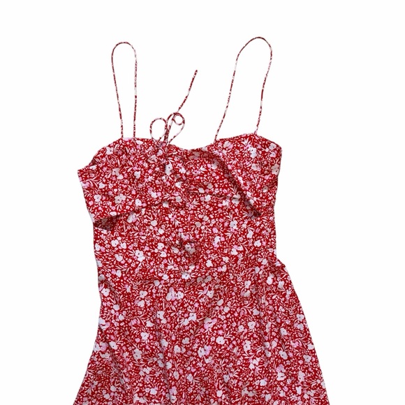 Zara Red Floral Maxi dress - Picture 8 of 11